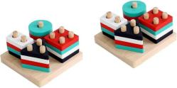 Antika - TOYANDONA 2 Sets Toddler Match Rubber Geometry Building Kids Shape Geometric Block Color Gift Puzzles Training Toy Educational Matching Blocks for Wood Shapes Wooden Montessori Toys - kitantik - kitaLog