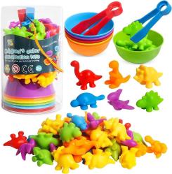 Antika - JOCHA Color Sorting and Counting Dinosaurs Toys for Toddlers 3 5 4 Years Old Preschool Matching Learning Educational Game Montessori Sensory Math Classification Activities Toys for Kids Boys Girls - kitantik - kitaLog