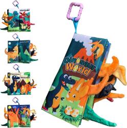 Antika - AMINFUN Soft Baby Cloth Book, Colorful Dinosaur Fabric Baby Learning Book,Touch and Feel Crinkle Sound Early Educational Toy, Gift for Babies Infants Toddlers - kitantik - kitaLog