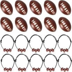 Antika - 20 Pcs Football Party Favors, 10 Pcs 3.4&rsquo;&rsquo; Mini Football Stress Balls and 10 Pcs Adjustable Football Bracelets, Mini Foam Football Inspirational Football Wristbands Set for Rugby Match Party Decorations Supplies - kitantik - kitaLog