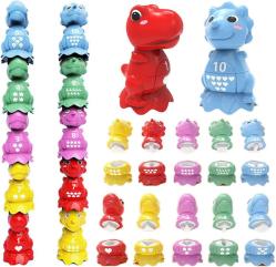 Antika - Stacking Matching Dinosaur Toy for Toddler - 10 Pieces Dinosaurs Learning Puzzle Toys with Numbers,Patterns,Counting Orting and Shape Sorting,Splicing Cognitive Senses Fine Building Blocks Toy (A) - kitantik - kitaLog