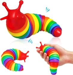 Antika - Slug Toys, 3D Printed Articulated Sensory Slug Toy, Realistic Slug Insect Fingertip Toddler Toy, Fun Crawling Sensory Toy for Toddlers and Kids & Adults（Rainbow Colors） - kitantik - kitaLog