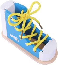 Antika - NESTRE Learn to Tie Shoes - Wooden Lacing Shoe Tying Practice for Kids,Safe & Reusable Wood Shoelaces Tying Toy Educational Toy - kitantik - kitaLog