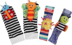 Antika - 4Pcs Baby Wristband and Socks Rattle Toys, Sock Hanging Toy Infant Baby Cute Lovely Soft Baby Socks Toys Wrist Rattles Infant Toy(#1) - kitantik - kitaLog