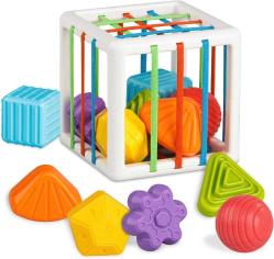 Antika - Tiyol Shape Sorter Baby Toys 12-18 Months, Montessori Learning, Developmental Toys, Storage Cube Bin & 6 Sensory Shape Blocks, Fine Motor Skills, Birthday Gifts Toddler Boy Girl Age 1 2 3（6 Pieces） - kitantik - kitaLog