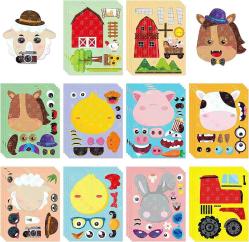 Antika - HubirdSall 40Pcs Farm Animals Make-a-Face Holographic Sticker Make Your Own Barnyard Animals Stickers Game School Activity for Kids Teacher Reward Art Craft Birthday Party Favors Gift for Boys Girls - kitantik - kitaLog
