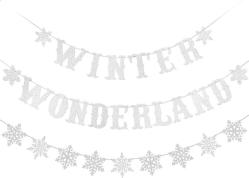 Antika - Silver Glitter Snowflake Winter Wonderland Banner & Snowflake Banner- Winter Wonderland Decor, Winter Baby Shower Decorations, Christmas Party Decoraitons, Snowflake Party Decorations - kitantik - kitaLog