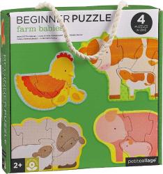 Antika - Petit Collage Beginner Puzzle for Kids, Farm Babies &ndash; Includes 4 Mini Puzzles (3-5 Pieces Each) &ndash; Cute Animal Puzzles for Ages 2+ &ndash; Makes a Great Gift Idea - kitantik - kitaLog