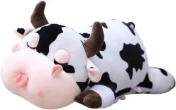 Antika - Cow Stuffed Animals, Soft Cow Pillow Plush Toys Gifts for Kids, Adorable Cow Stuffed Animal, Stuffed Farm Animals Toy,Spotted Black & White Plush Milky Cow Hugging Pillow - kitantik - kitaLog
