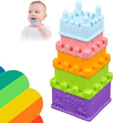 Antika - Stacking Cups,Stacking Toys for Toddlers 1-3 Year,Baby Toys,5 Pcs Soft Silicone Building Blocks | Teethers | Early Educational Learning Stacking Tower,As a Gift, Baby Blocks are Perfect for Kid - kitantik - kitaLog