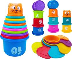 Antika - Ella Dream 17 PCs Multicolor Nesting and Stacking Cups Set, Baby Bathtub Toys, Early Learning Educational Toys for Infants, Toddlers, Stacking Cups with The Numbers, Shapes, Fruits, Animals Patten - kitantik - kitaLog