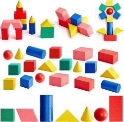 Antika - DEEKIN 70 Pcs Wood Geometric Solids, Mini 3D Shapes for Teaching, Classroom Manipulatives for Elementary School, Geometric Shapes 3D Shape Blocks for Kids Learn Geometry Math Kindergarten Preschool - kitantik - kitaLog