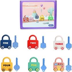 Antika - Blublu Park Montessori Kids Learning Locks with Keys, Numbers Matching & Counting Preschool Learning Activities Educational Toys Baby Cars Motor Skills Sensory Toys - kitantik - kitaLog