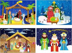 Antika - 4 Pack Nativity Scene Jigsaw Puzzle Kids 40 Pieces Christmas Bible Jigsaw Puzzle Wooden for Christmas Holiday Themed Religious Puzzles for Toddlers Ages 3-5 Preschool Educational Learning Toys - kitantik - kitaLog