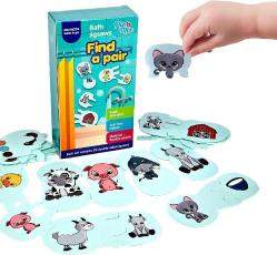 Antika - Animal Puzzle Pairs - toys for Toddlers. 40 Two Sided, plastic matching games for kids ages 3-5 with Colorful Images. Mold free bath toys. Learning activities Game for Babies and Toddlers Bathtub - kitantik - kitaLog