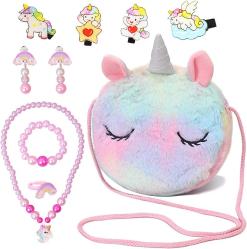 Antika - ZONESTA Unicorn Bag Little Girls Dress Up Purse 9 Pcs Jewelry Pretend Play Toy Kids Accessories Birthday, for Girls - kitantik - kitaLog