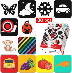 Antika - Baby Flash Cards 6 to 12 Months, Black And White Cards for Babies With Holder, Visual Stimulation Cards For Babies, High Contrast Flash Cards For Babies 6-12 Months, Montessori Sensory Toys For Babies - kitantik - kitaLog