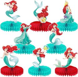 Antika - WRAEK Little Mermaid Ariel Birthday Party Decorations, Little Mermaid Honeycomb Centerpieces Table Topper 3D Double Sided Honeycomb Topper, Ariel Theme Party Supplies for Props Favors Baby Shower - kitantik - kitaLog