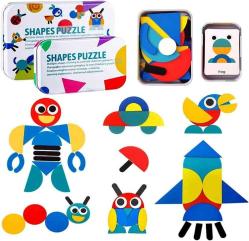 Antika - Tangram Shape Puzzle - Wooden Pattern Blocks Animal Jigsaw Color Sorting Stacking Game Preschool Montessori Learning Toys Brain Teaser STEM Gift for 3 4 5 Years Old Toddler Kid (60 Pattern Cards) - kitantik - kitaLog