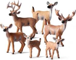 Antika - 6 Pack Forest Animal Deer Figures Toy, Woodland Animal Figurine Party Supplies Christmas Buck Doe Fawn for Baby Shower Birthday Wedding Christmas Gift - kitantik - kitaLog