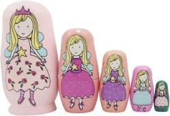 Antika - HYCLES 5 Pcs Cute Angel Princess Handmade Nesting Dolls Russian Matryoshka Dolls Wishing Dolls for Kids Girls Toddlers Birthday Toy Home Decoration Lovely Pink - kitantik - kitaLog