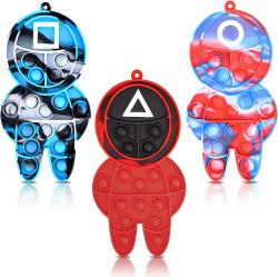 Antika - Squid Game Pop it Fidget Toys 3 pcs Poppers Fidget Toy Push Popit Game Bubble Popper Pack Jumbo Pop Its Stress Anxiety Relief Sensory Popper Toy for Kid Adults The Elderly - kitantik - kitaLog