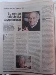 Bu Roman Edebiyata Saygı Duruşu- Siegfried Lenz - Franz Kafka - Ceza Sömürgesi - Şükrü Erbaş - İnsanın Acısını İnsan Alır - Beş Kadın Şairimiz Farsçada- Giovanni Scognamillo- Cumhuriyet Kitap