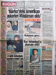 Bugün Gazetesi - 25 Aralık 1990 - Vehbi Koç - Ruhat Biliktan - İsmet İnönü - Aydan Şener - Tolga Savacı - Ali Poyrazoğlu - Ayşen Gruda - Leyla Dolgun -
