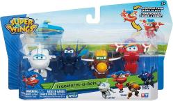 Antika - Super Wings 2' Transform-a-Bot 4-Pack Flip,Todd,Agent Chase,Astra Airplane Toys Mini Action Figures Preschool Toy Plane Set for 3 4 5 Year Old Boys and Girls Kids Birthday Gift,Multicolored,US720040 - kitantik - kitaLog