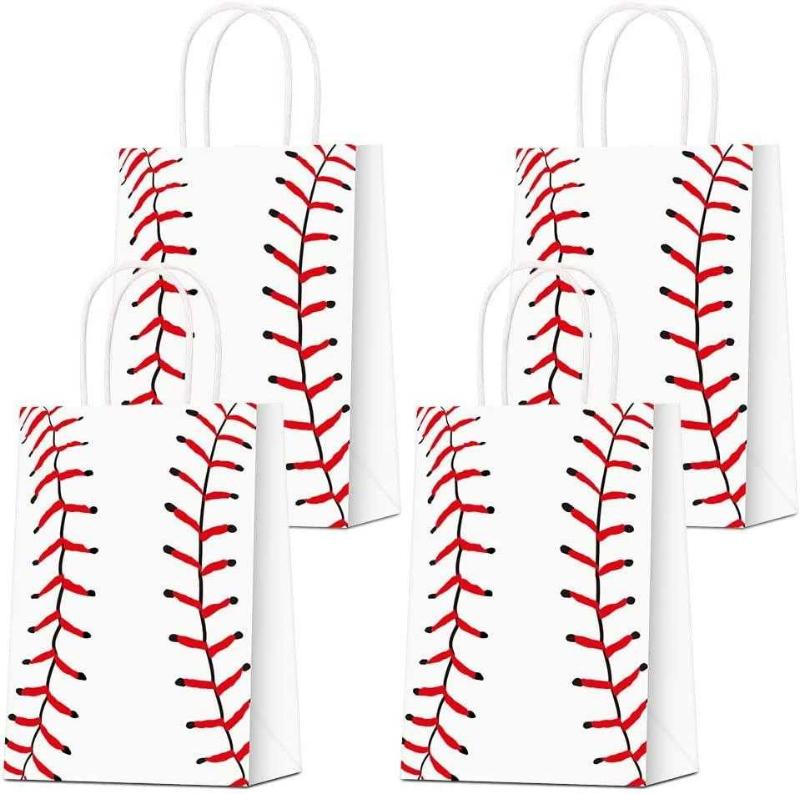 Baseball Party Favor Gift Bags with Handles Red 53 x 9 x 315 in 24  Pack  Walmartcom