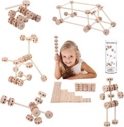 Antika - OUJILA Wooden Building Block Toys for Kids Ages 4-8, STEM Preschool Learning Educational Toys for Children, Creative Construction Toys Gift for Boys and Girls, 60 Pcs - kitantik - kitaLog