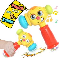 Antika - Baby Toys for 1 Year Old Boy Girl Gifts - Baby Toys 12-18 Months - Lights Musical Baby Hammer Toy for 12 Months up Infant Toys with Funny Changeable Eyes - Toddler Toys Age 1-2 - kitantik - kitaLog
