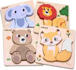 Antika - Wooden Puzzles for Toddlers 1 2 3 Year Old Animals Shape Puzzle Toys for Travel Airplane Gift for Kids Montessori Early Development Gifts for Baby Boys Girls Pack of 4 - kitantik - kitaLog