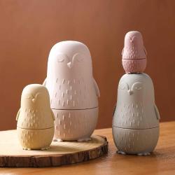 Antika - Nesting Dolls Russian Style Matryoshka Dolls for Kids Silicone Stacking Sorting Toys Set Montessori Educational Toy Gift for Girls Boys' Birthday Home Room Decoration Beige（Penguin） - kitantik - kitaLog