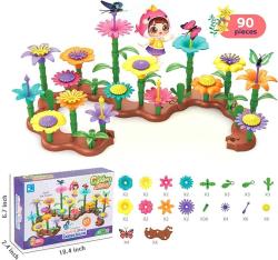 Antika - OLRMA Flower Garden Building Toys for Girls 3 4 Year Old, 90 Pieces Garden Building Set with Butterfly, Blooms, Stems, Bases, STEM Toy Preschool Activity Stacking Game Pretend Playset for Kids Gift - kitantik - kitaLog