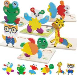 Antika - Toddler Puzzles，Wooden Jigsaw Puzzle for Toddlers Ages 2-5 Boys and Girls, 6 Pack Animal Shape Montessori Toy for Infant Kids, Fine Motor Skill Early Learning Educational Gift. - kitantik - kitaLog