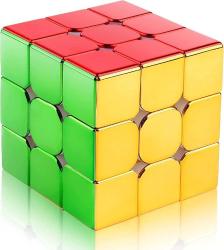 Antika - D-FantiX Magnetic Mirror Reflective Speed Cube 3x3x3, Cyclone Boys Original Stickerless Magic Cube, 3D Brain Teaser Fidget Cube, Personalized Shiny Cube Puzzles Gift for Kids Adults (56mm) - kitantik - kitaLog