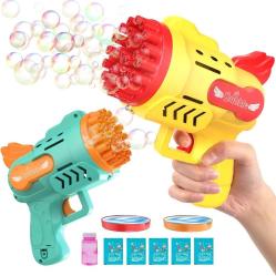 Antika - Bemawe Bubble Guns for Kids, 2 Pack 29 Holes Bubble Machine Gun Portable Bubble Machine Automatic Bubble Maker Blower Small Bubble Gun Blaster Magic Kids Bubbles for Kids Outdoor Activities Toys Gifts - kitantik - kitaLog