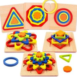 Antika - Wooden Puzzles for Toddlers, 6 Pack Montessori Shape Sorting Puzzle Toddler Learning Puzzle Toys for Kids 2-4 Years Old Boys & Girls,Preschool Learning Early Educational Puzzle - kitantik - kitaLog