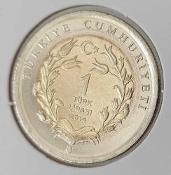 2014 ÇİZGİLİ SIRTLAN 1 BİR TÜRK LİRASI HATIRA PARASI ÇİLL Ç1RR1 ÇOK NADİRDİR