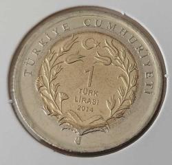 2014 ÇİZGİLİ SIRTLAN 1 BİR TÜRK LİRASI HATIRA PARASI ÇİLL Ç1RR1 ÇOK NADİRDİR