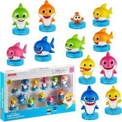 Antika - Baby Shark Toy Stampers Set of 12 &ndash; Self-Inking Baby Shark Toys, Action Figures, Party Decor, Birthday Party Supplies, Cake Toppers &ndash; Parent, Baby, Grandparent Sharks and William - Party Decor (D) - kitantik - kitaLog