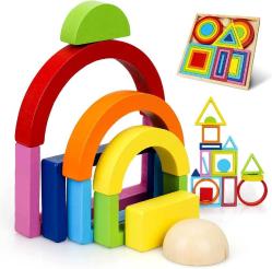 Antika - TOY Life Wooden Rainbow Stacking Toy, 27 Pcs Stacking Toy Wooden Rainbow Stacker Baby Toys 6 to 12 Months Montessori Rainbow Stacking Game Baby Toys 12-18 Months Nesting Blocks Puzzle Educational Toys - kitantik - kitaLog