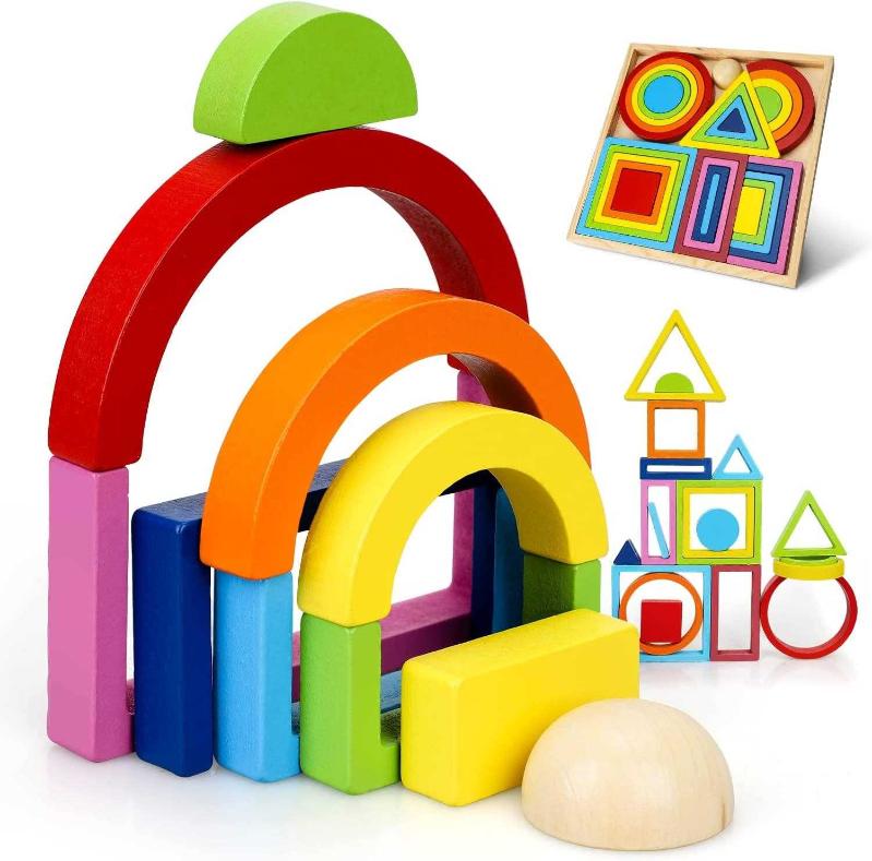 Rainbow Stack 'n' Sort, Shape Sorting Puzzle