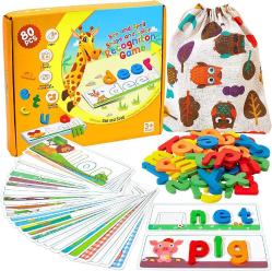 Antika - See & Spell Learning Educational Toys and Gift for 2 3 4 5 6 Years Old Boys and Girls,80 Pcs of CVC Word Builders Alphabet Colors Recognition Game for Preschool Kindergarten Learning Activities - kitantik - kitaLog