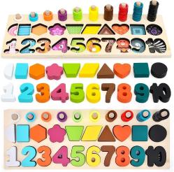 Antika - Atoylink Wooden Number Puzzles for Toddlers Montessori Toys Color Shape Sorter Counting Game Preschool Learning Activities Educational Toys for 2 3 4 Year Old Kids Boys Girls Gifts - kitantik - kitaLog