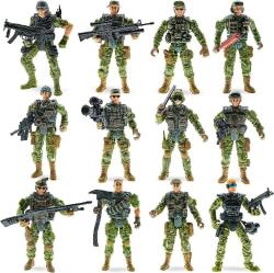 Antika - Army Men Action Figures Toy Soldiers Military Playset with Digital Camo - US Special Forces Group Toys for Kids Boys,12 Pcs,Best Age 6 7 8 9 10 - kitantik - kitaLog