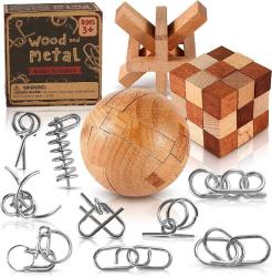 Antika - Brain Teaser Fidget Puzzles Metal and Wooden for Kids and Adults 12 Pcs, Cool Handheld Puzzle for Mind and IQ Test, Classroom Prizes, Party Favor, Carnival and Treasure Box, and Stocking Stuffer - kitantik - kitaLog