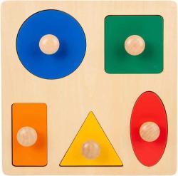 Antika - Montessori Toys for Babies 6-12 Months Wooden Shape Puzzles for Toddlers 1-3,Jumbo Knob Puzzles Baby Games,Shape Sorter First Puzzle Toys(5 Geometric Shape) - kitantik - kitaLog