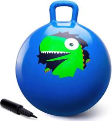 Antika - ZOOJOY Hopper Ball, Hopping Toys for Kids, 18inch Bouncy Ball with Handle for Boys Girls Aged 3-8, Inflatable Dinosaur Bounce Hopper Toy with Pump - kitantik - kitaLog